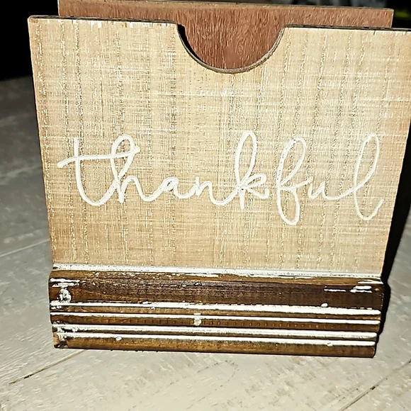 Rustic wood Napkin Holder THANKFUL - Picture 8 of 8